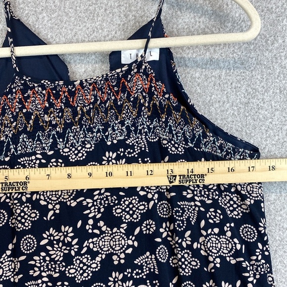 THML boho halter neck midi dress boho embroidered tassel ties in back S - Picture 5 of 11